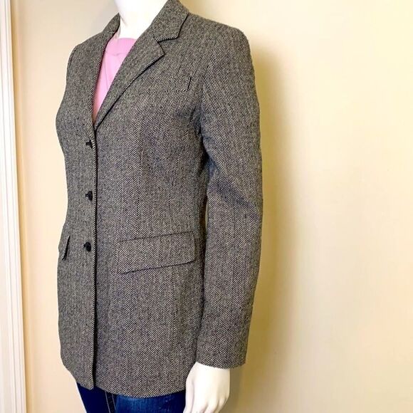 Larry Levine Jacket Blazer Size 4 Black Herringbone NWOT Levine Classics - Picture 3 of 6